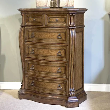 Traditional Hand-Rubbed Pecan Drawer Chest